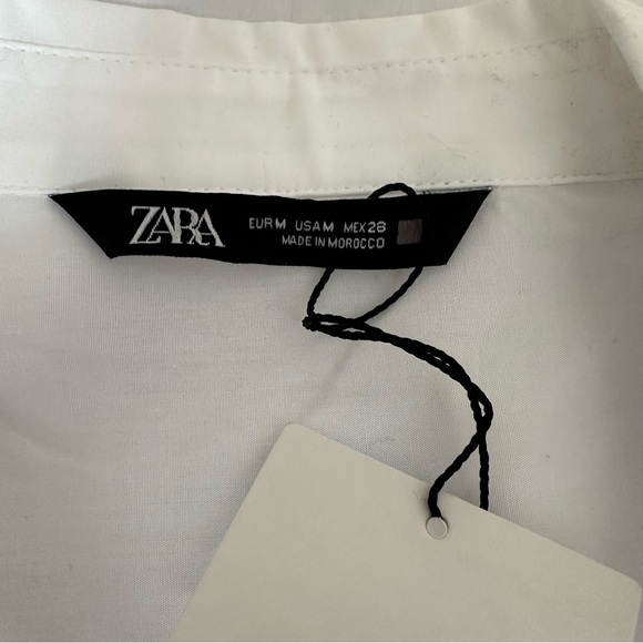 Zara Oversized White Collared Shirt - Picture 10 of 12